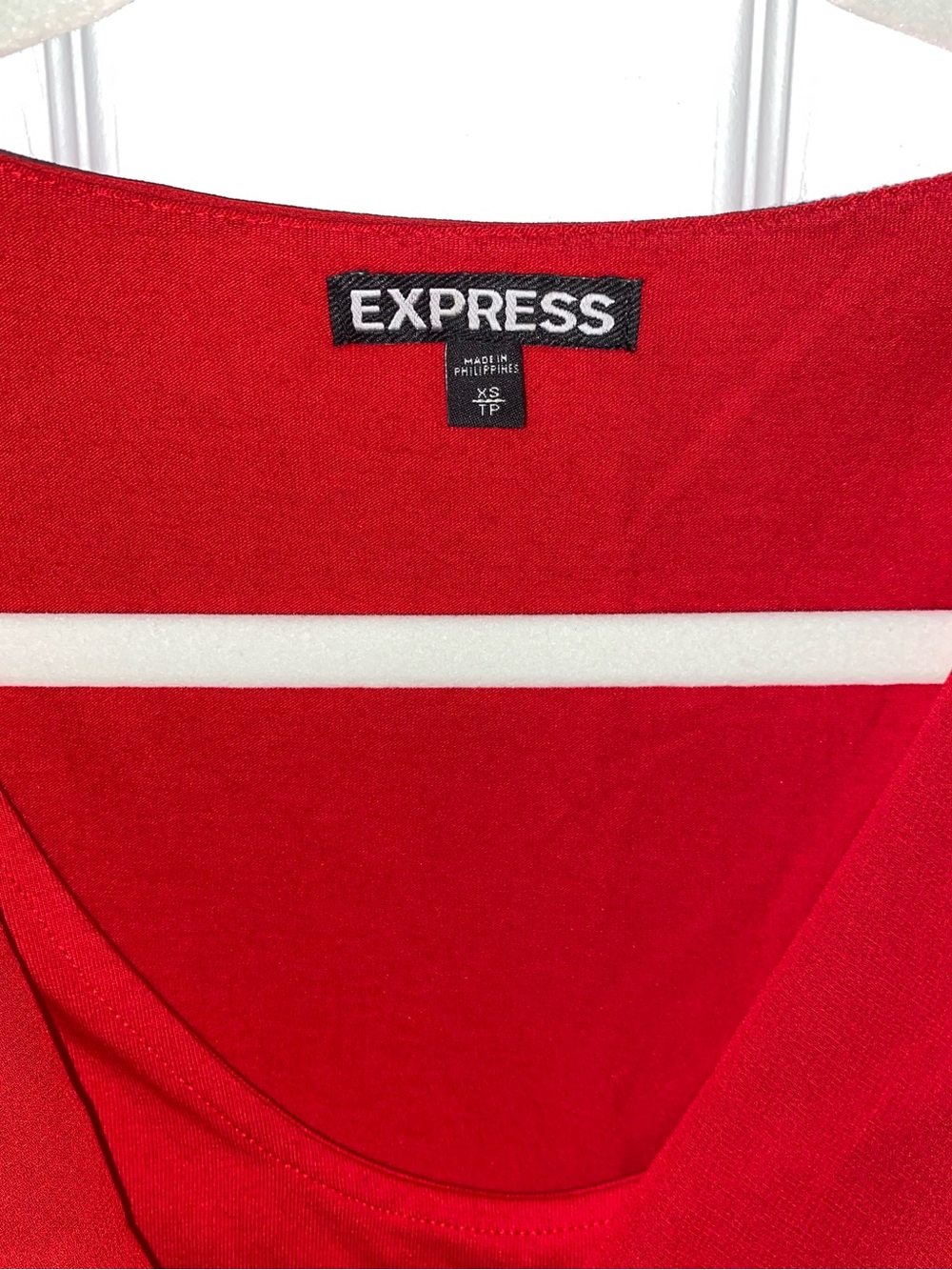 Express Red Cowl-Neck Ruched Dress - Picture 4 of 6
